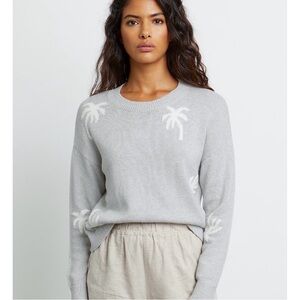 Rails Perci Sweater Palm Trees Crewneck Grey size Medium